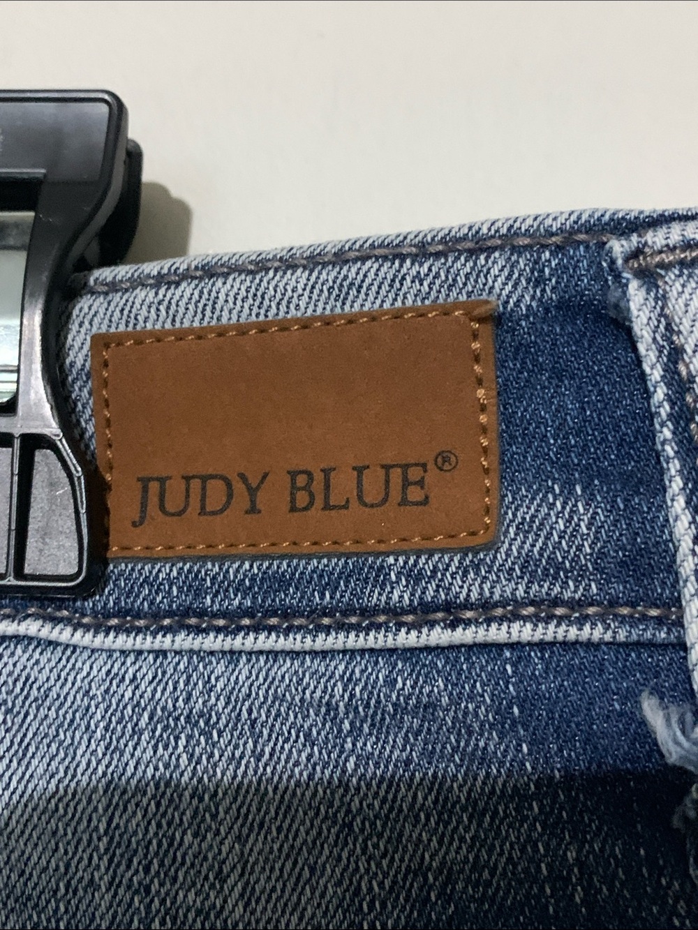 Judy Blue Light Blue Distressed Denim Shorts - Picture 4 of 9